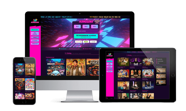 kanuuna kasiino website screens